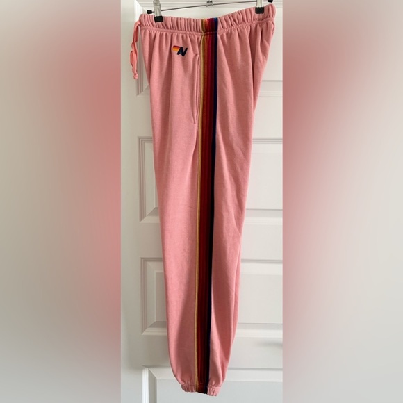 Aviator Nation Classic Pullover Hoodie & Classic Sweatpants Velvet Stripes Set - Picture 8 of 13